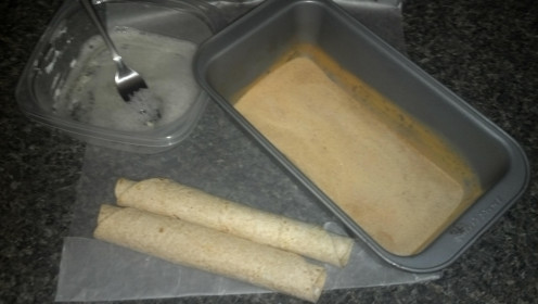 Here we have the tortillas prepared and ready to be brushed with frothy egg white and generously rolled in the cinnamon sugar.