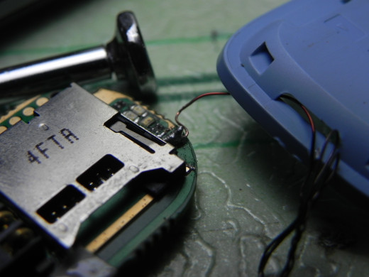 Extension wire soldered