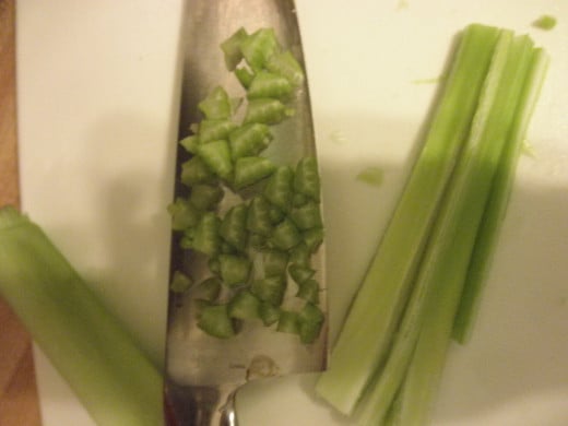 Finely chopped celery