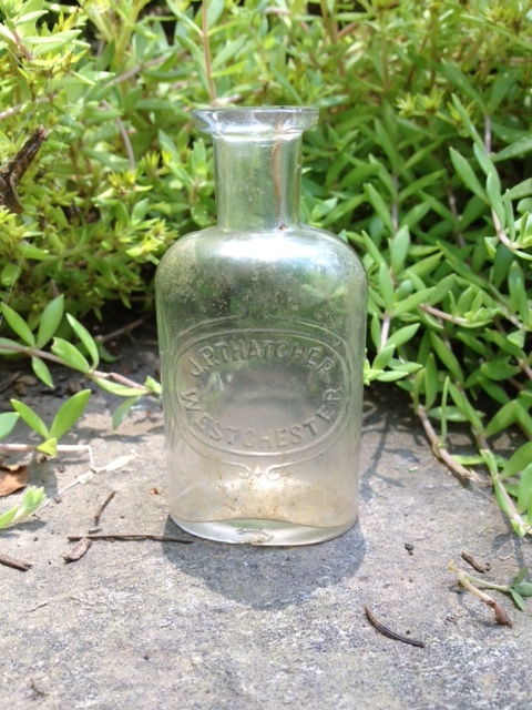 An old medicine bottle found on the property of an historic home.