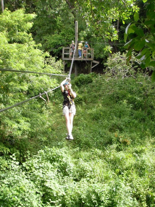 Close to Soufriere in the southern part of St Lucia, Morne coubaril Estate has an 8-platform series of zip lines with views of the plantation, the farm, the Soufriere Valley, and the Pitons.