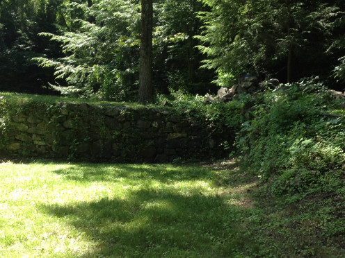 The foundation is all the remains of this old barn.