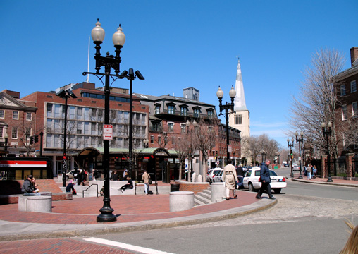 Bustling Harvard Square, Cambridge