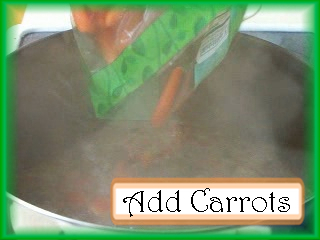 Adding Carrots to the Albondigas Pot: Add 1 lb. of fresh carrots to the soup pot, reduce heat to medium and cook for 15 minutes.