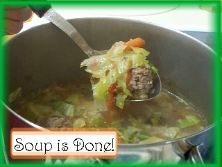 The Albondigas is Looking Good!:  Turn the stove off and allow the soup to finish cooking as the burner cools.
