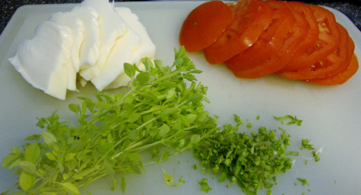 Fresh ingredients make this appetizer/meal enticing. Basil can even be grown in a pot on your porch, for quick access.