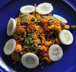 Indian Tricolor Biryani (Tiranga Biryani) - a family meal