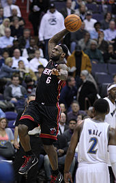 LeBron James going for one of his dunks