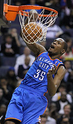 Kevin Durant on a one handed slam