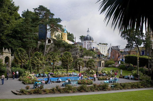 Portmeirion view of central plaza by Michael Maggs.