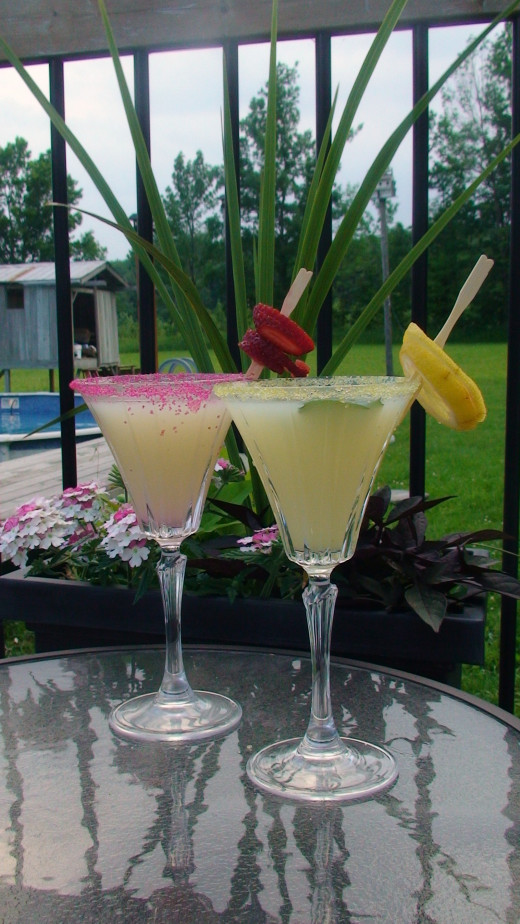 Relax on the  patio with a summer martini.