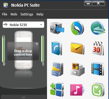 The PC suite should show your phone model