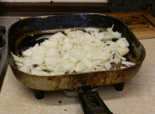 fry chopped onions