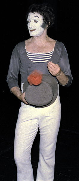 Marcel Marceau as Bip, the Clown, his alter-ego that he made so famous and popular world-wide.