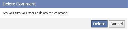 A Delete Comment dialog box appears. Click "Delete."