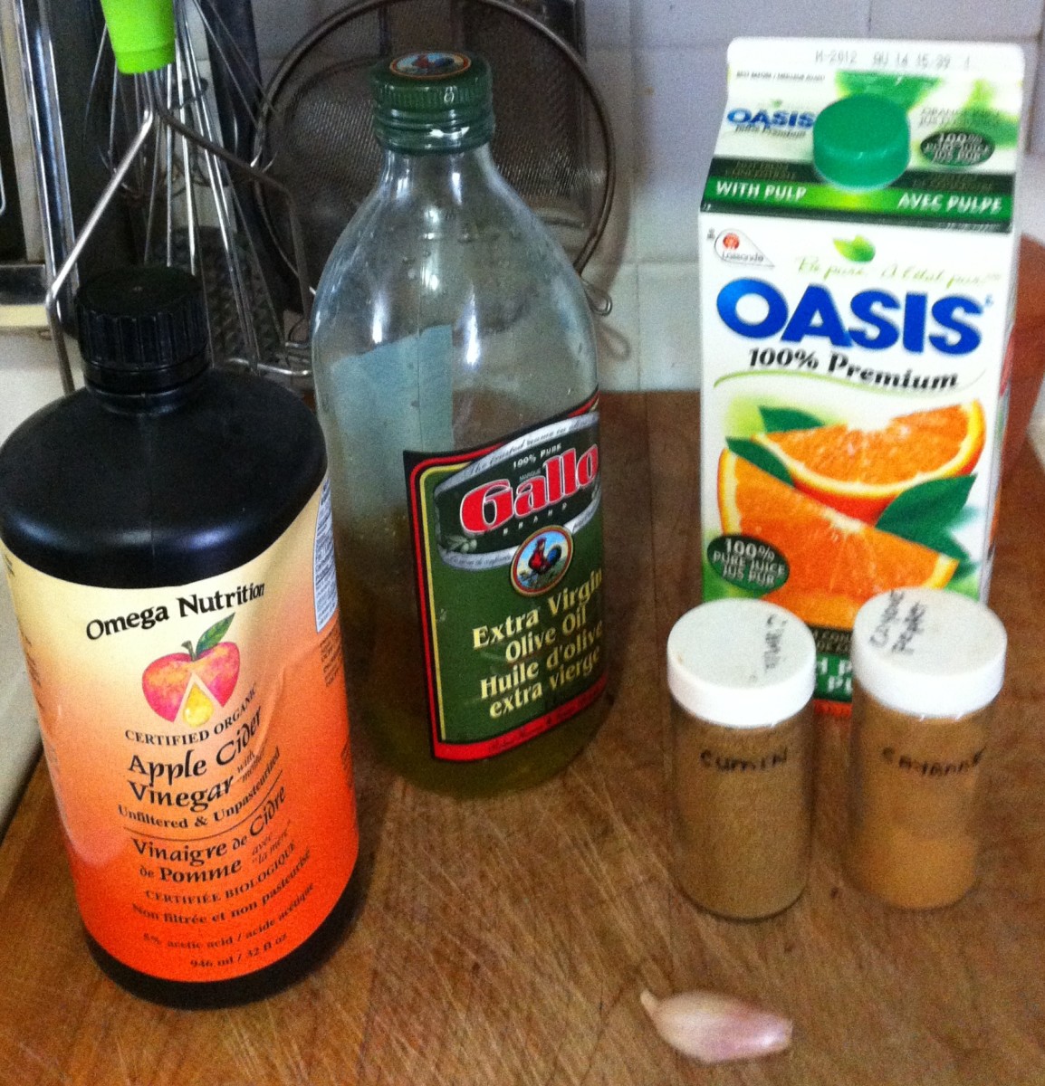 Ingredients for the salad dressing.