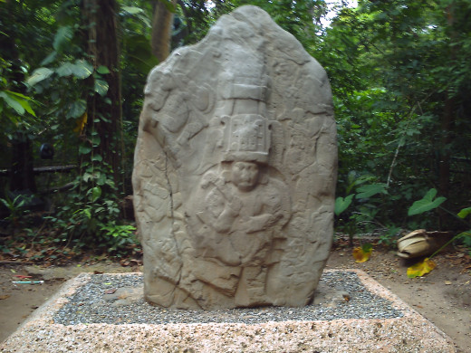 Carving of a ruler or powerful individual in the Olmec culture, Parque-Museo de La Venta