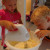 Then they take turns mixing all ingredients together. Then they take turns mixing all ingredients together.
