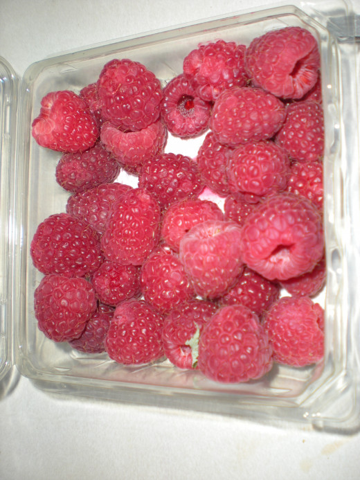 Fresh raspberries.
