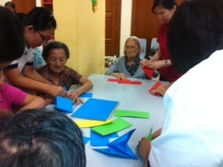 Students bringing cheer to the elderly