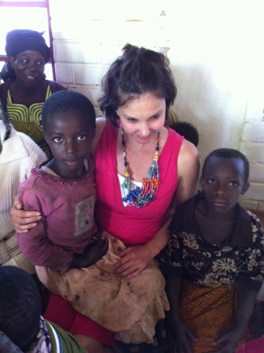 Ashley helping to promote HIV awareness in the Democratic Republic of Congo