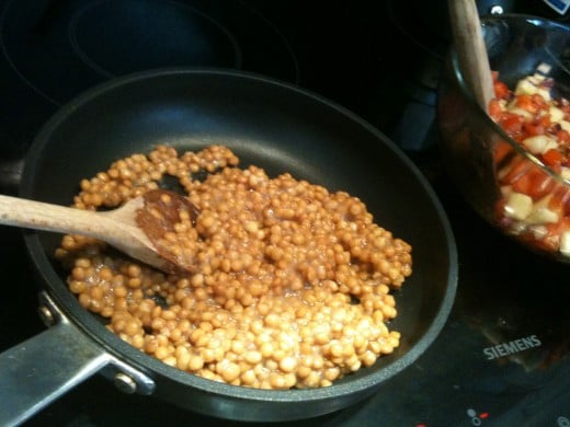 I was on a time crunch so I warmed up store-bought cooked lentils