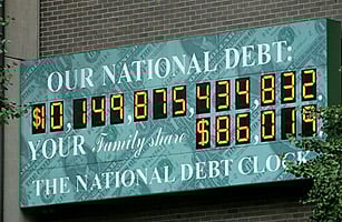 It's a sickening picture, but the National Debt is actually much higher now!