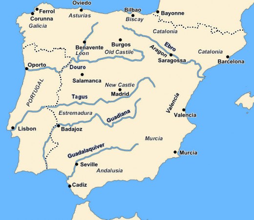 The Iberian Peninsula in the early 19th Century.