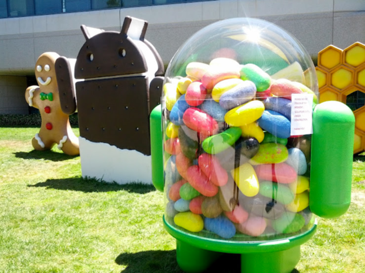 The JellyBean mascot on Google's campus