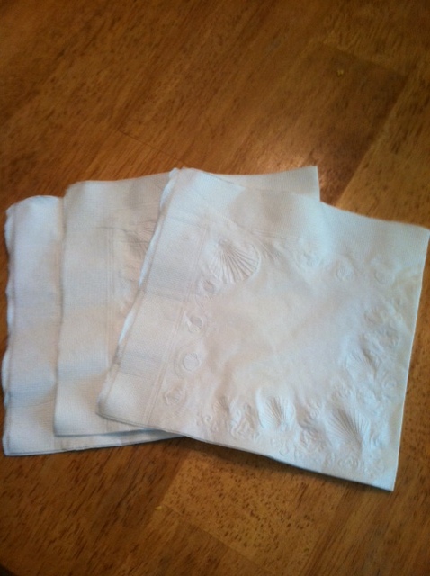 Napkins, I will be explaining the use of these later.