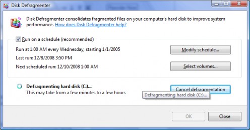 The Windows Vista Defragmenter