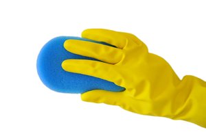Protect your hands with rubber gloves
