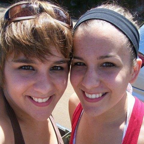 My sister and I in highschool (this time I'm on the right)