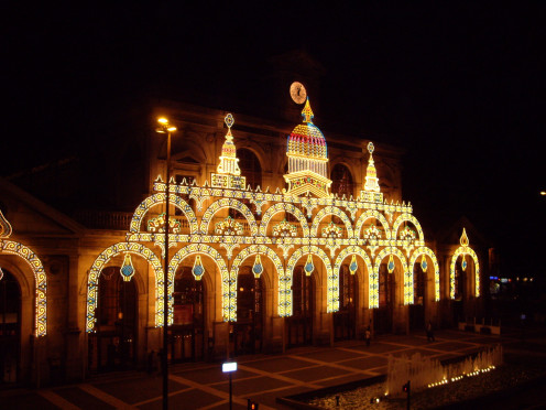 Lille-Flanders station, illuminated