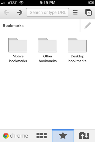 You can create bookmarks unique to your mobile Google Chrome app and also access your desktop client's bookmarks.