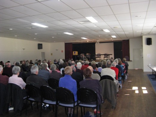 Some of the audience at the Coonara-Cherrybrook Mixed Probus Club.  Even with a membership of 200 it is far from being the biggest Probus Club in the district.