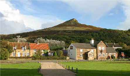 Newton-under-Roseberry with the King's Head and Roseberry Topping behind