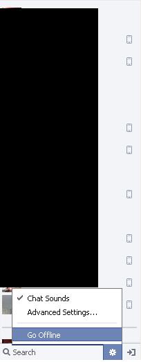 Click "Options" and then click "Go Offline" to go offline to everyone on Facebook.