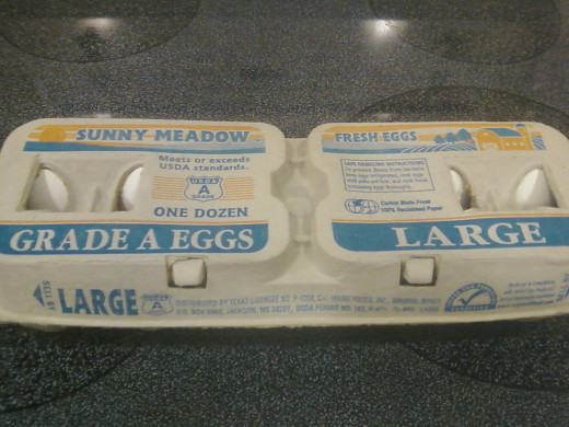 This pic is in case you don't know what a carton of eggs looks like - btw, they're in the dairy aisle.