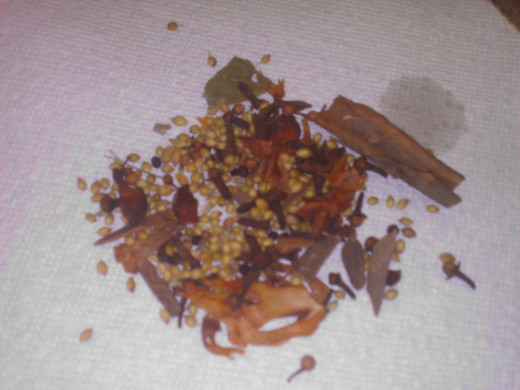 Whole spices - cumin seeds, cardamom, cloves
