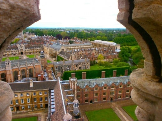 A breathtaking panorama of Cambridge, from the St John's College Chapel tower. Photo by Flysky