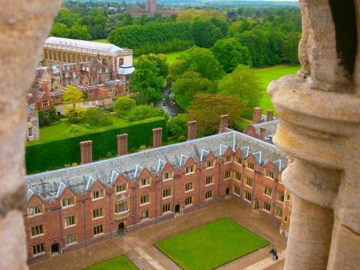 Cambridge's roofs as seen from the St John's College Chapel tower. Photo by Flysky