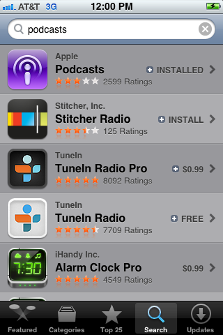 Locate the Podcasts app in the App Store.