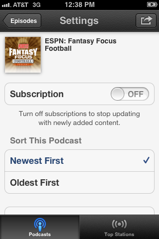 Set the Subscription toggle to "ON."