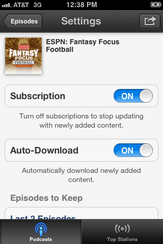 Tap "Episodes to Keep."