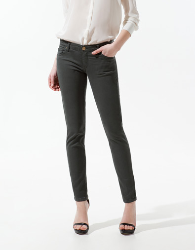 Satin Trousers in Khaki