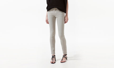 Cigarette Ash Fabric Denim in Grey