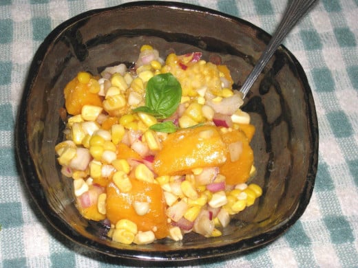 Delicious Corn And Mango Relish. This relish goes perfect with a grilled steak. Or grilled chicken. 
