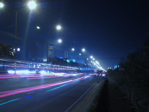 Tagum City Lights Light Trails from Vehicles ISO 80 f/5.9 8sec White Balance: Preset Manual 