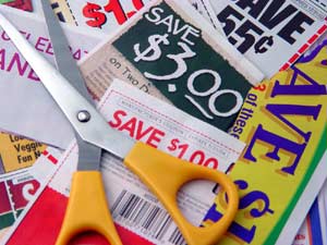 Clipping coupons from magazines